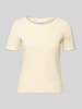 Jake*s Collection Strickshirt mit Rundhalsausschnitt Beige