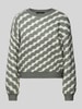 Vero Moda Strickpullover mit diagonalem Streifenmuster Modell 'LARA' Schilf