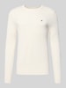 Tommy Hilfiger Regular fit gebreide pullover van zuiver katoen Ecru