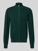 GANT Regular Fit Strickjacke aus Baumwoll-Woll-Mix Modell 'HERRINGBONE TEXTURE ZIP' Dunkelgruen