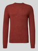 MCNEAL Regular fit gebreide pullover van pure wol Donkerrood gemêleerd