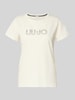 LIU JO SPORT T-Shirt mit Rundhalsausschnitt und Ziersteinbesatz Offwhite