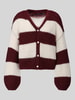 VERO MODA Strickjacke mit Ballonärmeln Bordeaux Melange