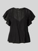 Scotch & Soda Regular Fit Bluse aus reiner Baumwolle mit Lochmuster Black
