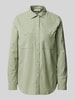 Christian Berg Woman Regular fit corduroy blouse met borstzakken Rietgroen