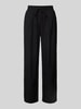 Vero Moda Loose Fit Bundfaltenhose aus Viskose-Leinen-Mix Modell 'JESMILO' Black