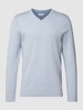 Tom Tailor Gebreide pullover met labelstitching, model 'BASIC' Lichtblauw