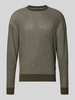 HECHTER PARIS Sweter dzianinowy z czystej bawełny o kroju regular fit Ciemnozielony melanż