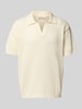 Casual Friday Regular fit poloshirt met ajourpatroon, model 'ASTON' Offwhite
