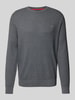 Christian Berg Men Strickpullover mit Logo-Stitching Graphit Melange