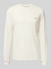 Calvin Klein Jeans Bluzka z długim rękawem i detalem z logo Złamany biały