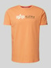 Alpha Industries T-Shirt mit Label-Print Orange