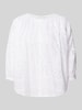 Lanius Relaxed Fit Bluse mit 3/4-Arm und Lochstickmuster Offwhite