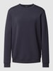 Matinique Sweatshirt met geribde ronde hals, model 'harry' Marineblauw