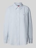 Tommy Jeans Relaxed Fit Blusenshirt aus Baumwoll-Leinen-Mix Blau