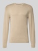 MCNEAL Strickpullover mit geripptem Rundhalsausschnitt Mud Melange