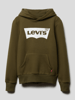 Levi’s® Kids Hoodie met ribboorden, model 'BATWING' Olijfgroen