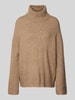 Gina Tricot Sweter z dzianiny o kroju oversized z golfem Camel