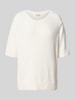 Milano Italy Oversized gebreide pullover met ronde hals Offwhite