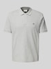 Gant Regular fit poloshirt met labelstitching Middengrijs gemêleerd