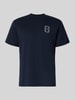 Lacoste regular fit T-shirt van 100% katoen model 'CN Tenniscourt Backprint' Marineblauw