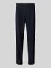 Cinque Slim fit stoffen broek met bandplooien Marineblauw