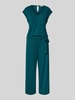 Tom Tailor Regular fit jumpsuit met strikceintuur Donkergroen