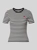 ONLY Slim Fit T-Shirt aus Baumwoll-Mix Modell 'VAL' Weiss