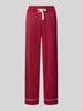 Christian Berg Woman Pyjama-Hose mit Kontraststreifen Dunkelrot