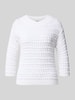 Luisa Cerano Strickpullover mit Rundhalsausschnitt und 3/4-Arm Weiss