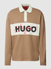 HUGO Poloshirt mit Label-Print Modell 'Dilvret' Camel