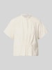 Jake*s Casual Boxy Fit Kurzarmbluse aus reiner Baumwolle Ecru