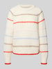 Pieces Regular Fit Strickpullover mit Raglanärmeln Modell 'NELIA' Offwhite