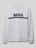 Boss Sweatshirt mit Label-Print Mittelgrau Melange