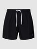 Emporio Armani Regular Fit Badehose mit Logo-Stitching Black