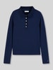 Tommy Hilfiger Langarmshirt mit Rippstruktur Modell 'D-POLO-1/1' Marine