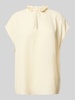 Jake*s Collection Regular Fit Blusenshirt mit Schlüsselloch-Ausschnitt Hellgelb