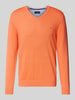 Christian Berg Men Strickpullover mit Label-Stitching Orange Melange