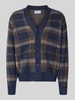 Jake*s Studio Men Relaxed Fit Strickjacke mit Allover-Muster Modell 'MARIAN' Marine