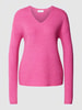 Only Gebreide pullover met V-hals, model 'CAMILLA' Roze gemêleerd