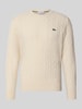 Lacoste sweter w kroju regular fit z czystej wełny Złamany biały