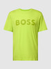 BOSS Green T-shirt met logoprint Neongroen