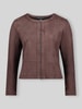 Betty Barclay Regular Fit Kurzblazer in Lederoptik Modell 'NOS JULI' Dunkelbraun