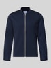 Lindbergh bluza rozpinana o kroju slim fit ze stójką Granatowy