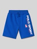 Polo Sport Regular Fit Sweatshorts mit Label-Print Royal