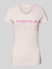 Guess T-Shirt mit Label-Print Rosa