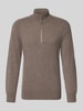 FTC Cashmere Regular Fit Troyer aus reinem Kaschmir Taupe