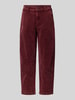Buena Vista Spodnie sztruksowe o kroju barrel fit z wpuszczanymi kieszeniami Bordowy