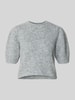 Vero Moda Regular Fit Strickpullover mit Woll-Anteil Modell 'NOVAH' Mittelgrau