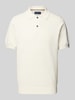 Christian Berg Men Poloshirt mit gerippten Abschlüssen Offwhite